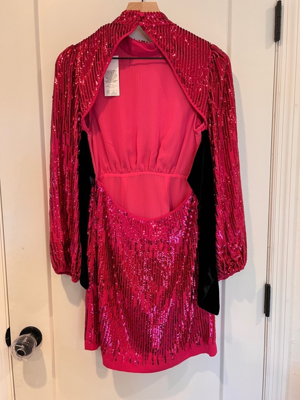 NEW NWT RIXO Pink Sequinned Lara Mini Dress - Picture 8 of 11